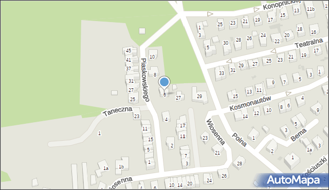 Trzebnica, Piaskowskiego Stanisława, 6, mapa Trzebnica