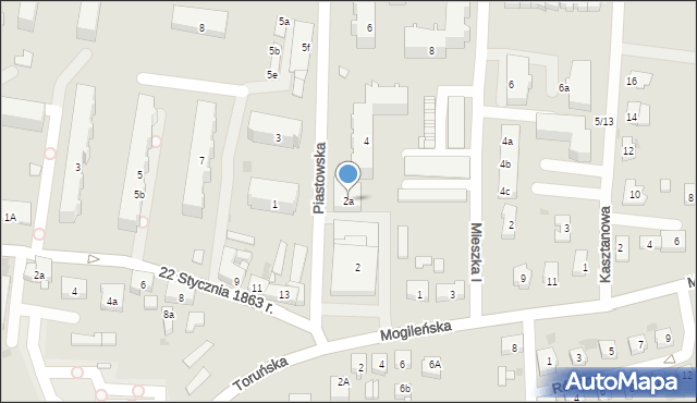 Trzemeszno, Piastowska, 2a, mapa Trzemeszno