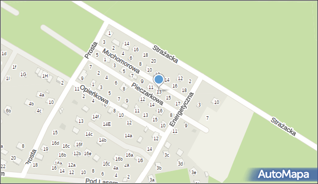 Turawa, Pieczarkowa, 13, mapa Turawa