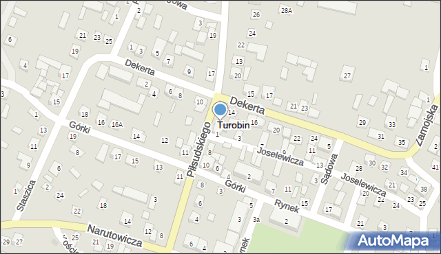 Turobin, Piłsudskiego Józefa, marsz., 16, mapa Turobin