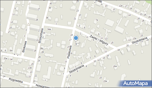 Tuszyn, Piaskowa, 8, mapa Tuszyn