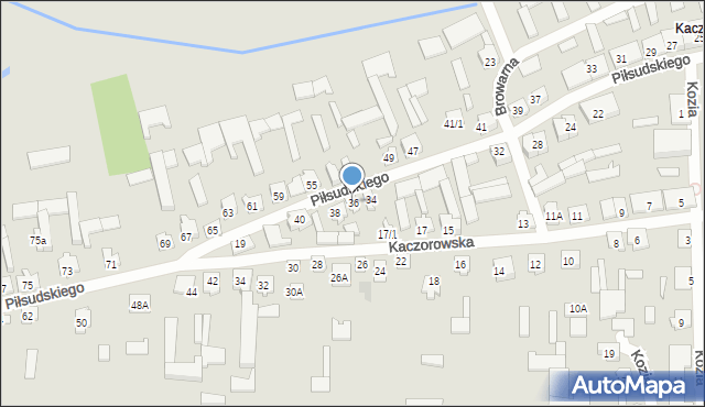 Tykocin, Piłsudskiego Józefa, marsz., 36, mapa Tykocin