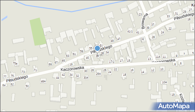 Tykocin, Piłsudskiego Józefa, marsz., 38, mapa Tykocin