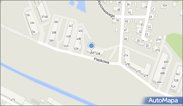 Wągrowiec, Piaskowa, 45A, mapa Wągrowiec