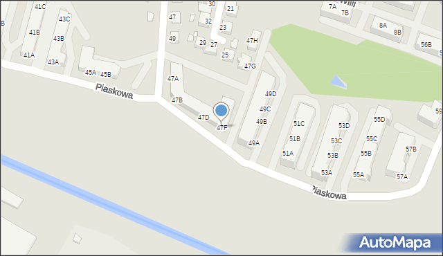 Wągrowiec, Piaskowa, 47F, mapa Wągrowiec