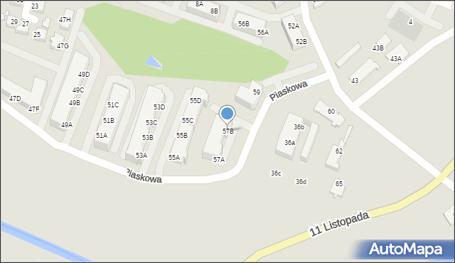 Wągrowiec, Piaskowa, 57B, mapa Wągrowiec