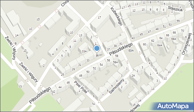 Wałbrzych, Piłsudskiego Józefa, marsz., 35, mapa Wałbrzycha