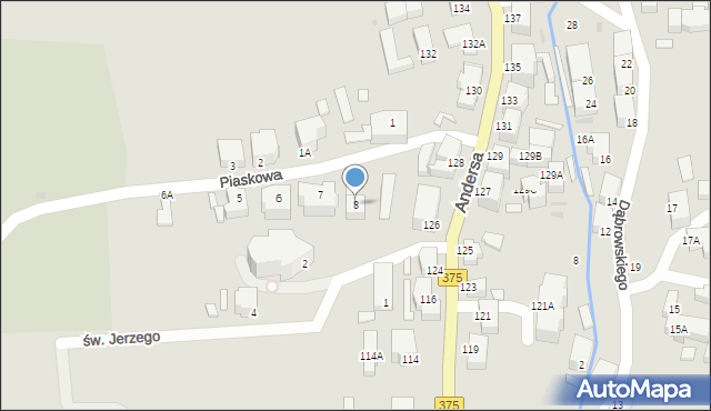 Wałbrzych, Piaskowa, 8, mapa Wałbrzycha