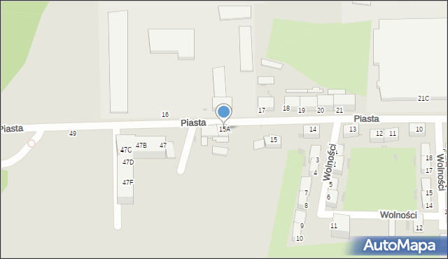 Wałbrzych, Piasta, 15A, mapa Wałbrzycha