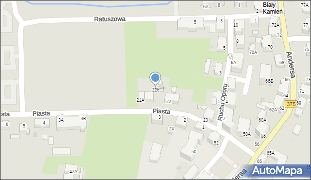 Wałbrzych, Piasta, 22b, mapa Wałbrzycha