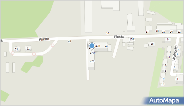 Wałbrzych, Piasta, 47D, mapa Wałbrzycha
