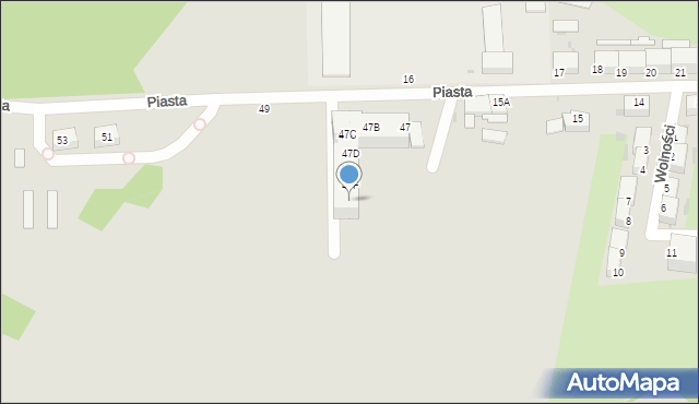 Wałbrzych, Piasta, 47G, mapa Wałbrzycha