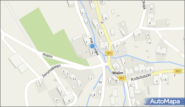 Walim, Piastowska, 1, mapa Walim