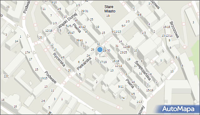 Warszawa, Piwna, 21/23, mapa Warszawy