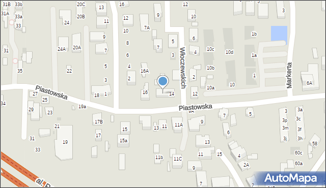 Warszawa, Piastowska, 14A, mapa Warszawy