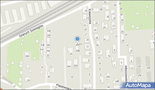 Warszawa, Piastowska, 20C, mapa Warszawy