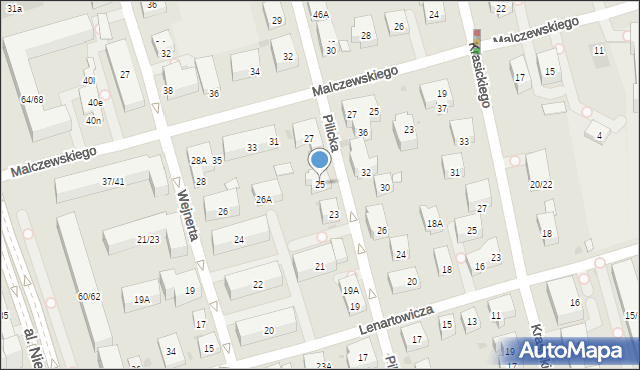 Warszawa, Pilicka, 25, mapa Warszawy