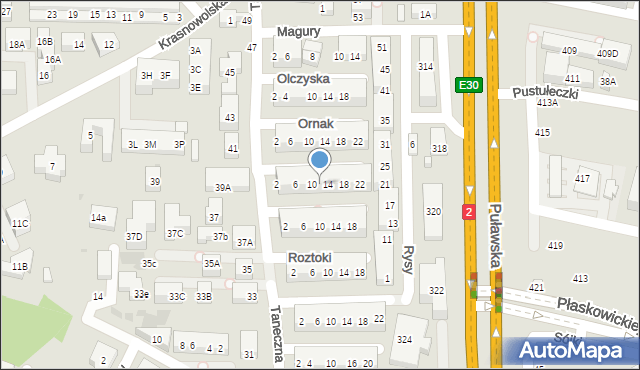 Warszawa, Pięciu Stawów, 12, mapa Warszawy