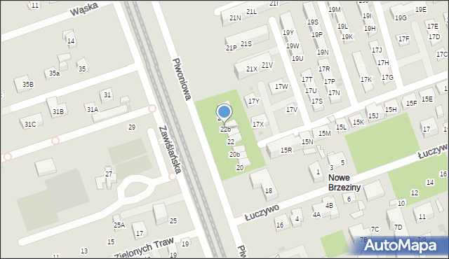 Warszawa, Piwoniowa, 22b, mapa Warszawy