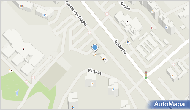 Warszawa, Picassa Pablo, 2, mapa Warszawy