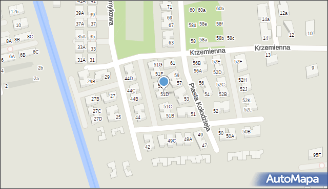 Warszawa, Piasta Kołodzieja, 51D, mapa Warszawy