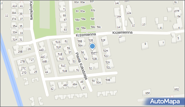 Warszawa, Piasta Kołodzieja, 52C, mapa Warszawy