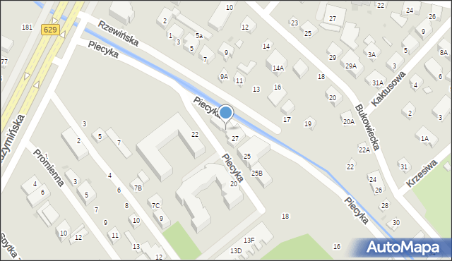 Warszawa, Piecyka Teofila, 29, mapa Warszawy