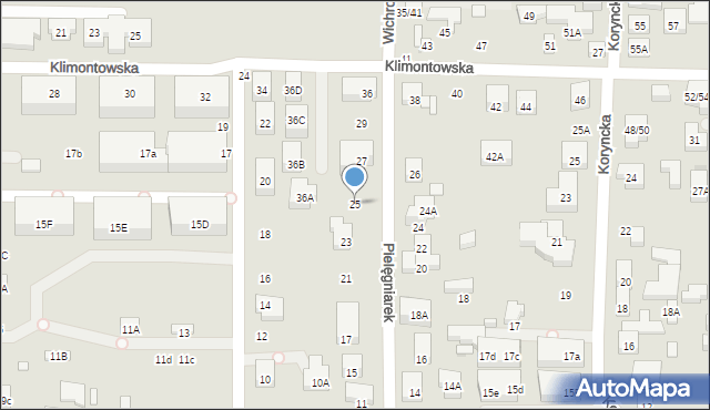 Warszawa, Pielęgniarek, 25, mapa Warszawy