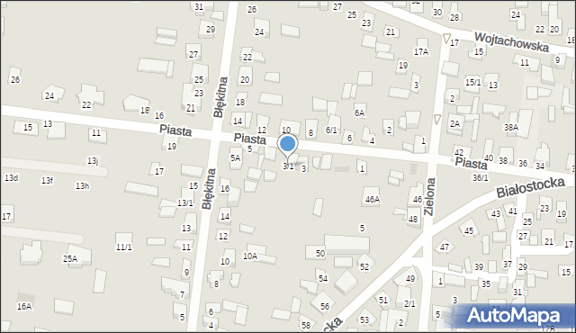 Wasilków, Piasta, 3/1, mapa Wasilków