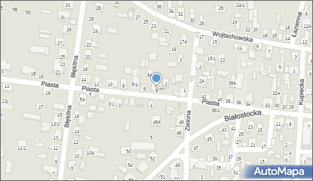 Wasilków, Piasta, 4, mapa Wasilków