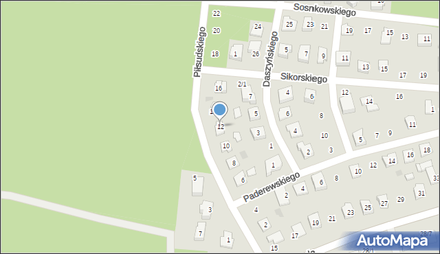 Wasilków, Piłsudskiego Józefa, marsz., 12, mapa Wasilków