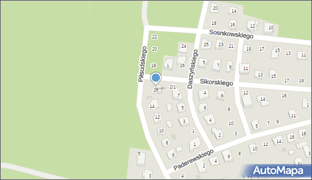 Wasilków, Piłsudskiego Józefa, marsz., 16, mapa Wasilków