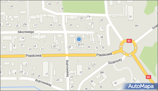 Węgrów, Piaskowa, 27, mapa Węgrów