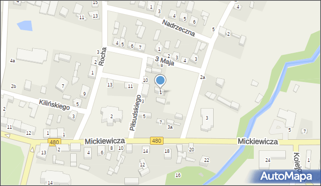 Widawa, Piłsudskiego Józefa, marsz., 1, mapa Widawa