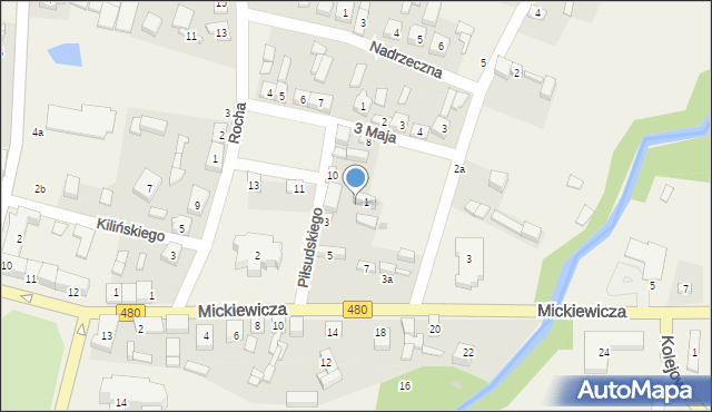 Widawa, Piłsudskiego Józefa, marsz., 1a, mapa Widawa