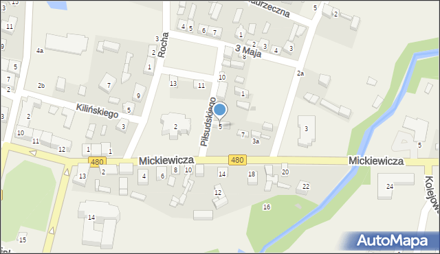 Widawa, Piłsudskiego Józefa, marsz., 5, mapa Widawa