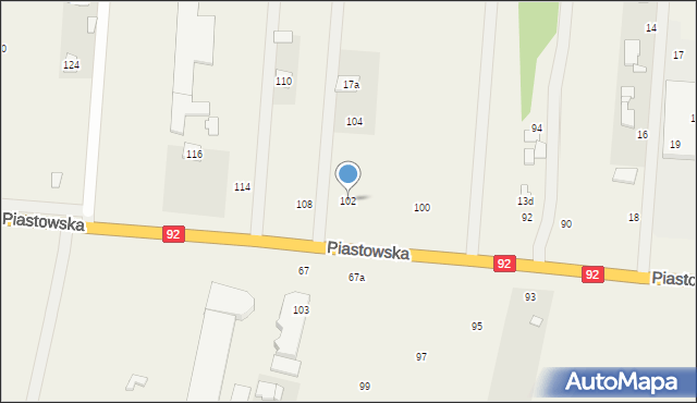 Wielgolas Brzeziński, Piastowska, 102, mapa Wielgolas Brzeziński