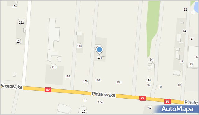 Wielgolas Brzeziński, Piastowska, 104, mapa Wielgolas Brzeziński