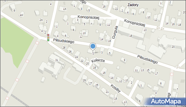 Wieliczka, Piłsudskiego Józefa, marsz., 1, mapa Wieliczka