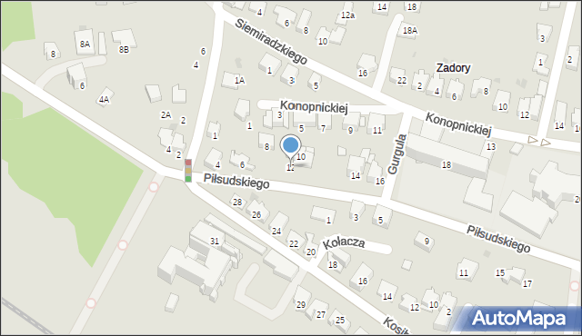 Wieliczka, Piłsudskiego Józefa, marsz., 12, mapa Wieliczka