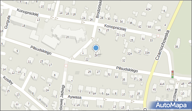 Wieliczka, Piłsudskiego Józefa, marsz., 24, mapa Wieliczka