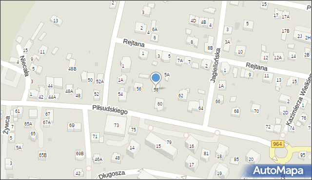 Wieliczka, Piłsudskiego Józefa, marsz., 58, mapa Wieliczka
