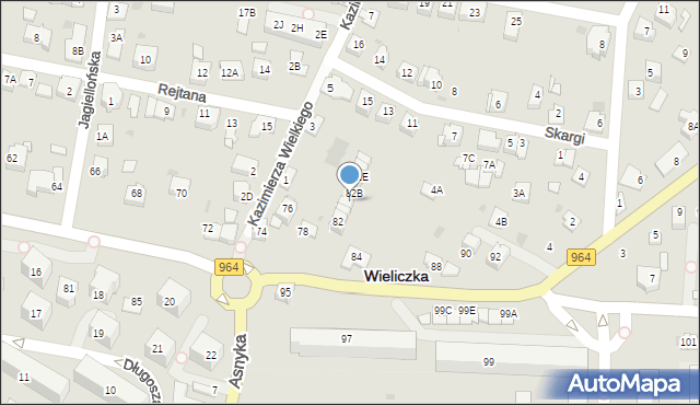 Wieliczka, Piłsudskiego Józefa, marsz., 82C, mapa Wieliczka