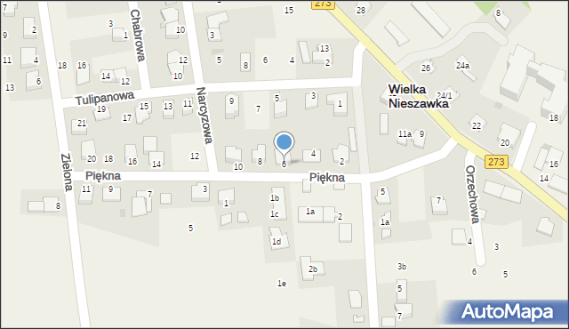 Wielka Nieszawka, Piękna, 6, mapa Wielka Nieszawka