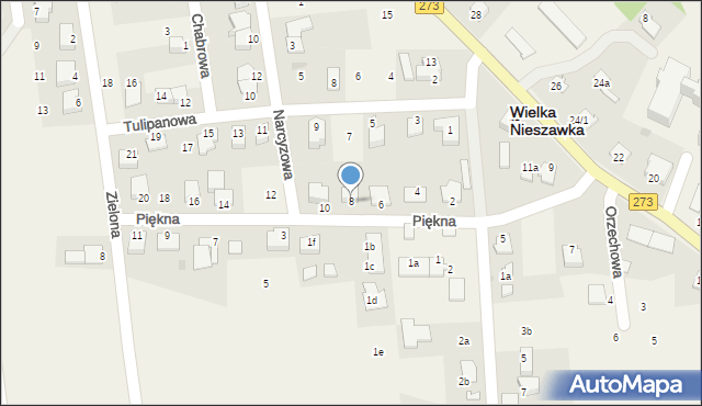 Wielka Nieszawka, Piękna, 8, mapa Wielka Nieszawka