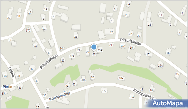 Wilamowice, Piłsudskiego Józefa, marsz., 23, mapa Wilamowice