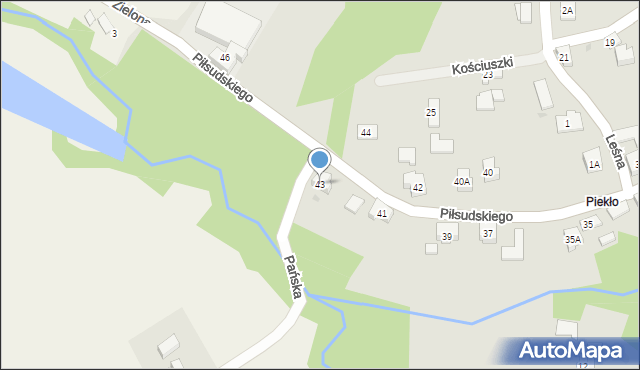 Wilamowice, Piłsudskiego Józefa, marsz., 43, mapa Wilamowice