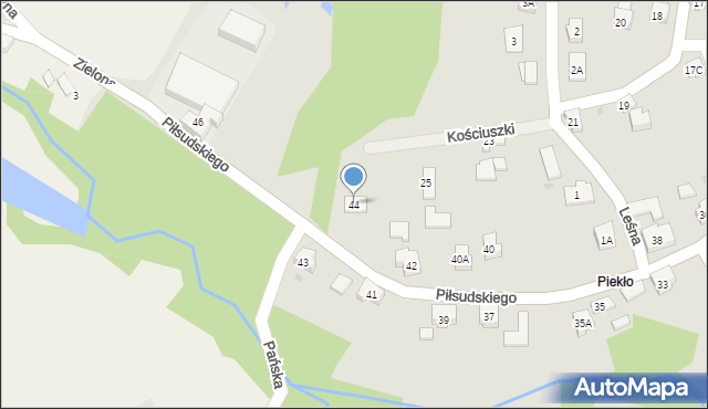 Wilamowice, Piłsudskiego Józefa, marsz., 44, mapa Wilamowice