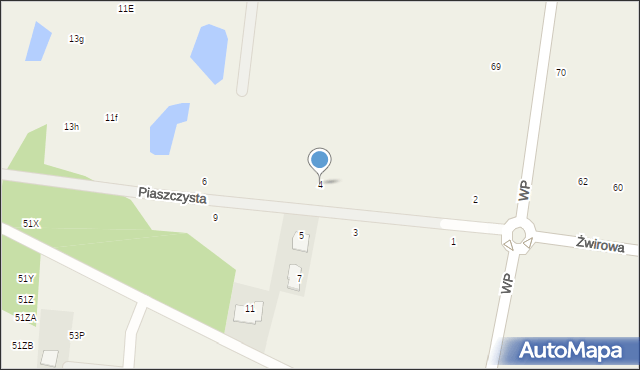 Wilcza Góra, Piaszczysta, 4, mapa Wilcza Góra