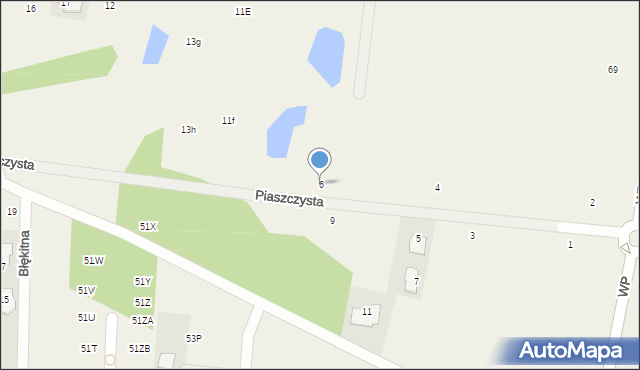 Wilcza Góra, Piaszczysta, 6, mapa Wilcza Góra